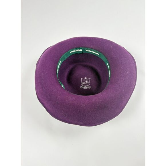 Bollman Hat Co. Wool Felt Hat | Purple Bowler Cloche w/ Black Bow Vintage - Picture 3 of 4